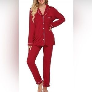 Long Sleeve Button Down Sleepwear Soft Pj Lounge Sets